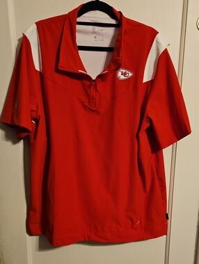 Nike Red and White Kansas City Chiefs Short-Sleeve Quarter-Zip Pullover